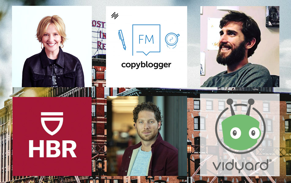 b2b social story billboard featuring Brene Brown, Quicksprout, Michael Litt, vidyard, Tim Stoddart, vidyard